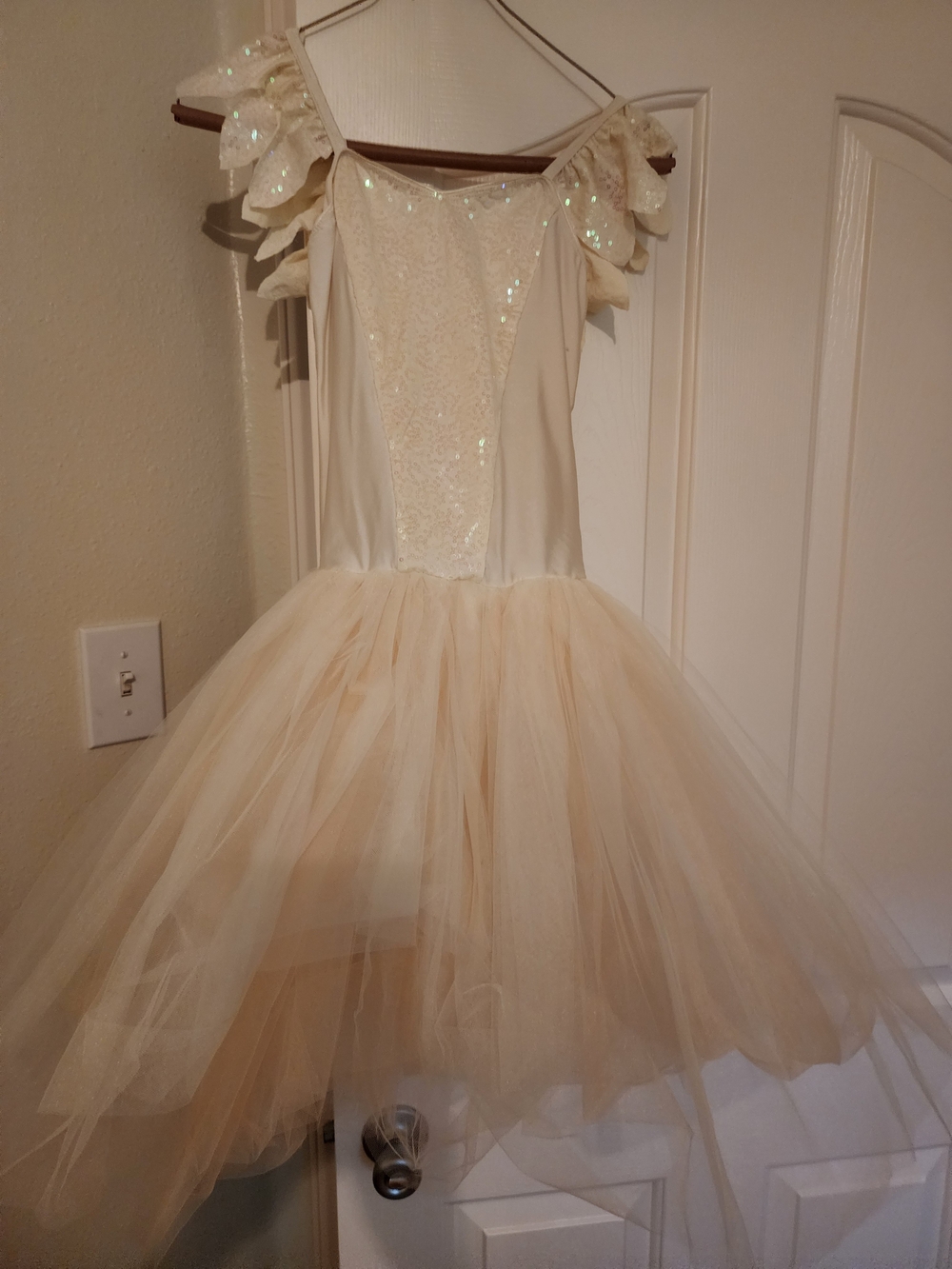 Ivory/Tan Tulle Princess Kids Costume Dress